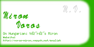 miron voros business card